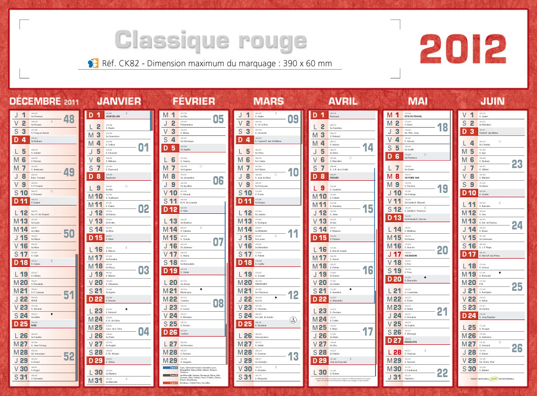 Calendriers publicitaires 2013 | Calendrier bancaire publicitaire 2013