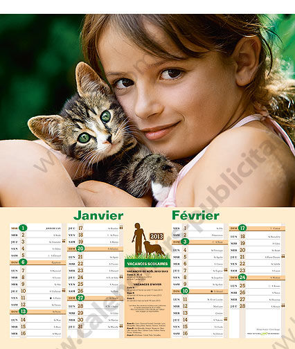 Calendriers publicitaires vide poches enfants, Entre Amis