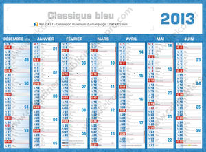 Calendrier bancaire 2011, Classique Couleurs 1