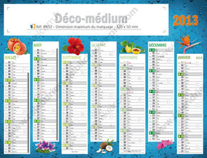 Calendrier de banque publicitaire déco, Medium Décobanque 2
