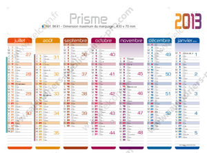 Calendrier de banque publicitaire qualité, Prismabanque 2