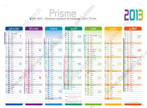 Calendrier de banque publicitaire qualité, Prismabanque