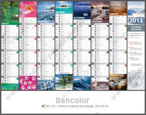 Calendrier entreprise à personnaliser, Coloribanque 2