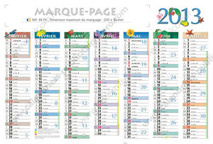 Calendrier petit format, Mini Marque-Page 1