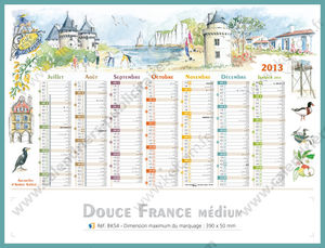 Calendrier publicitaire à personnaliser France , Medium Paysage France 2