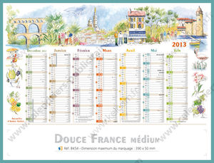 Calendrier publicitaire à personnaliser France , Medium Paysage France