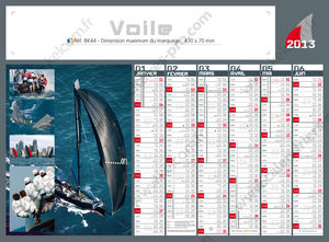 Calendrier publicitaire bateau, Voiles