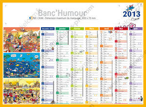 Calendrier publicitaire de banque humour, Humour