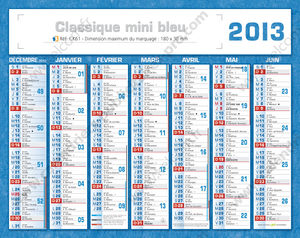 Calendrier publicitaire petit format, Classique Mini 1