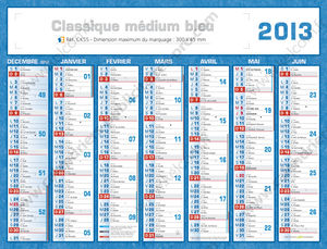 Calendrier publicitaires, Classique Medium 1