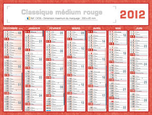 Calendrier publicitaires, Classique Medium 2