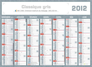 Calendriers publicitaire, Classique Maxi 3