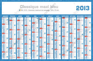 Calendriers publicitaire, Classique Maxi