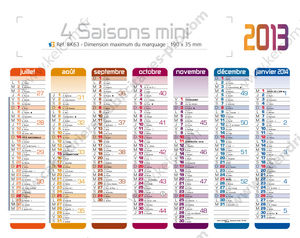 Minis calendriers publicitaires, Mini Les 4 Saisons 2