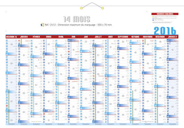 Calendrier 14 mois, calendrier 14 mois