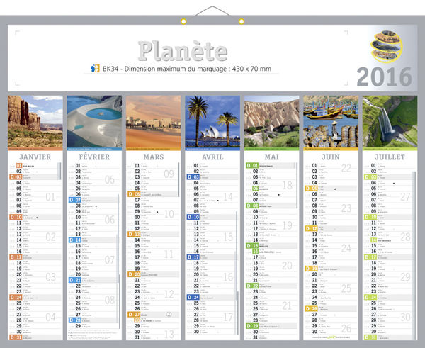Calendrier banque publicitaire planète, Planète