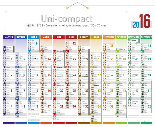 Calendrier publicitaire contre collé, Uni-Europe