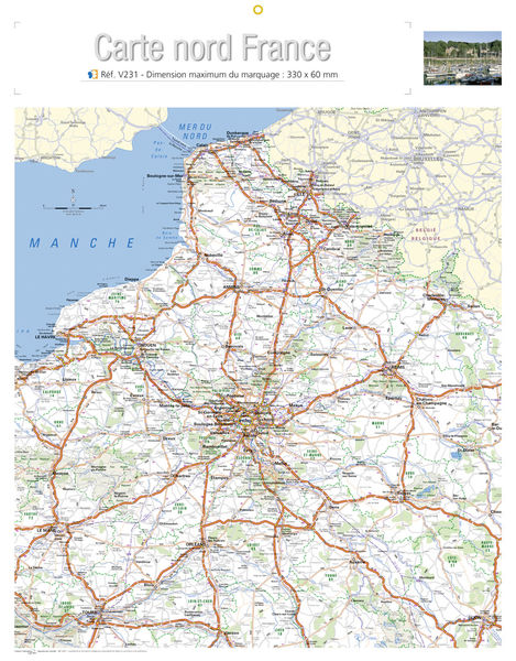 Calendrier publicitaire France, Map Nord France