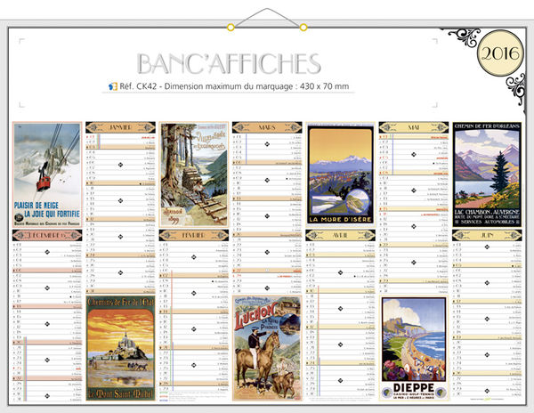 Calendrier publicitaire personnalisé affiches pub, Affibanque