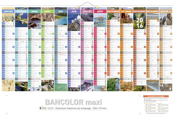 Calendrier publicitaire personnalisé, Maxi Horizons