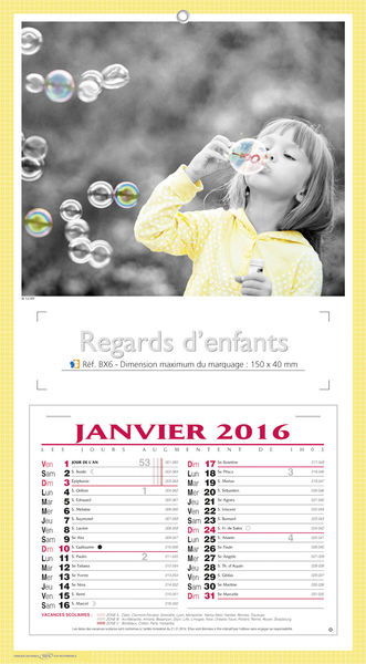 Calendriers publicitaires bloc artiste, Enfants