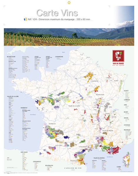 Calendriers publicitaires vins, Map Vinicole