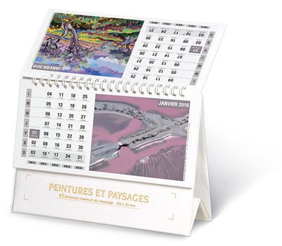 Chevalet calendrier publicitaire peinture, Chevalet Paysages et Peintures