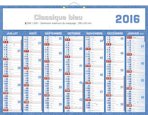 Calendrier bancaire 2011, Classique Couleurs 1