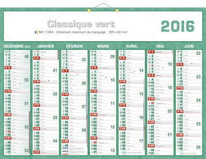 Calendrier bancaire 2011, Classique Couleurs 6