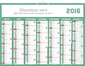 Calendrier bancaire 2011, Classique Couleurs 7