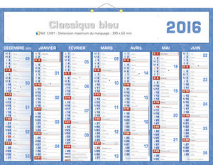 Calendrier bancaire 2011, Classique Couleurs