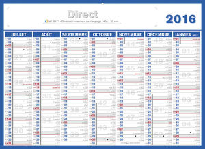 Calendrier bancaire publicitaire direct, Maxi Direct 1