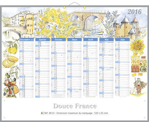 Calendrier bancaire publicitaire peinture France, Paysage France