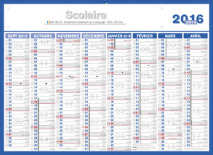 Calendrier bancaire publicitaire scolaire, Scolabanque