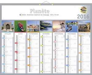 Calendrier banque publicitaire planète, Planète 1