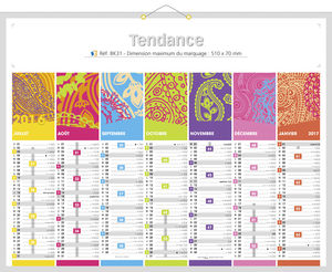 Calendrier de banque publicitaire à personnaliser, Tendance 1