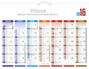 Calendrier de banque publicitaire qualité, Prismabanque 1