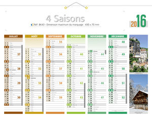 Calendrier publicitaire 4 saisons, Les 4 Saisons 1