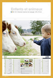 Calendrier publicitaire animaux, Enfants et animaux 1