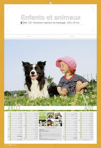 Calendrier publicitaire animaux, Enfants et animaux 2