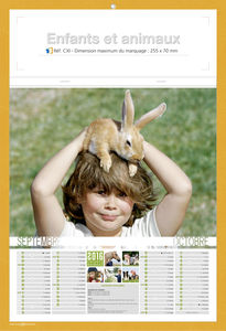 Calendrier publicitaire animaux, Enfants et animaux 3