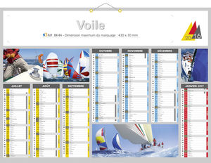 Calendrier publicitaire bateau, Voiles 1