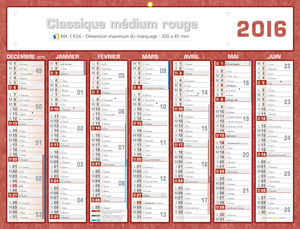 Calendrier publicitaires, Classique Medium 2