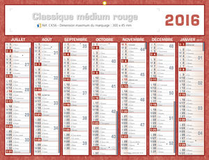 Calendrier publicitaires, Classique Medium 3