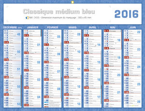 Calendrier publicitaires, Classique Medium