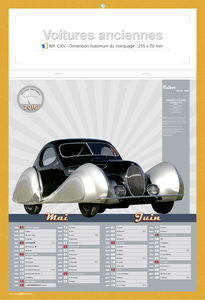 Calendriers publicitaire voitures anciennes, Voitures anciennes 1