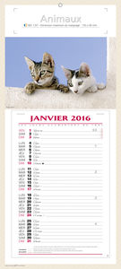 Calendriers publicitaires blocs mensuels,Animaux 2