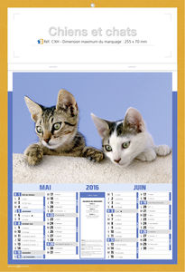 Calendriers publicitaires chats, Chiens et Chats 1