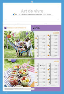 Calendriers publicitaires en bloc, Art de Vivre 2