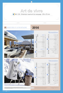 Calendriers publicitaires en bloc, Art de Vivre 4